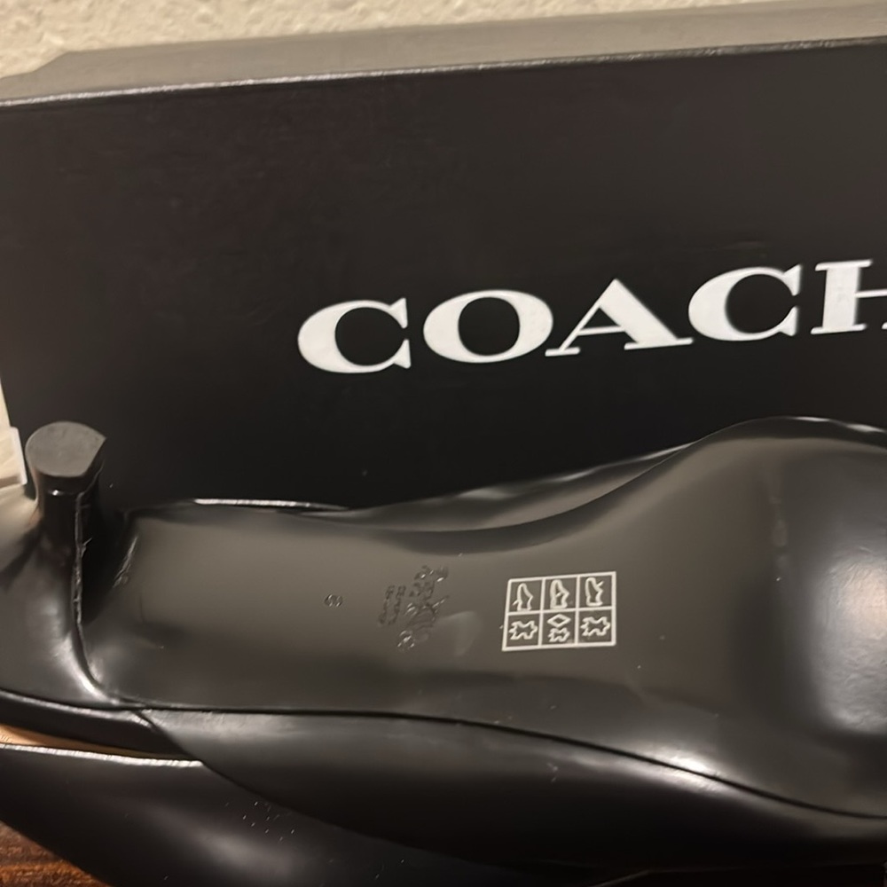 Coach Black Heels with Red Berry Detail - Picture 6 of 6